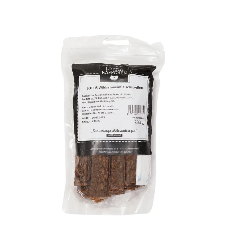 Saisonangebot LOTTIS HÄPPCHEN Wildschweinfleischstreifen 200 g